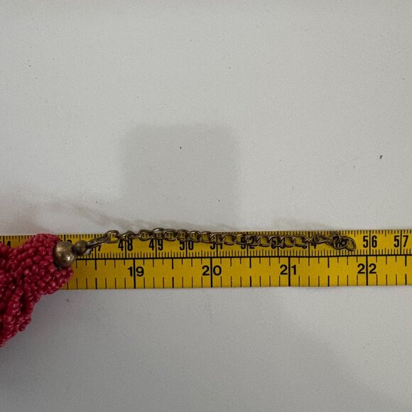 Braided Red Seed Bead Statement Necklace Chunky Collar Vintahge Jewelry - Picture 5 of 5